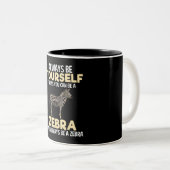 Altijd Zebra Zookeeper Lover Gift Tweekleurige Koffiemok (Voorkant rechts)