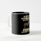 Altijd Zebra Zookeeper Lover Gift Tweekleurige Koffiemok (Voorkant links)