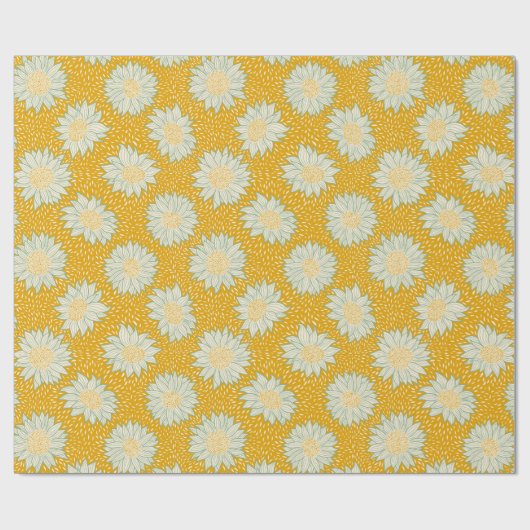 Altijd zonnebloem geel cadeaupapier (Vlak)