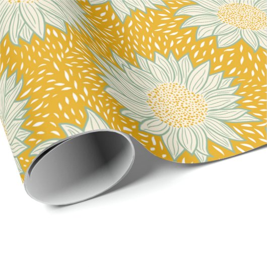 Altijd zonnebloem geel cadeaupapier (Rol Hoek)
