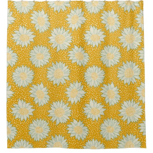 Altijd zonnebloem geel douchegordijn (Voorkant)