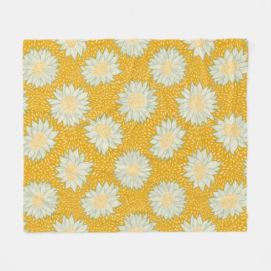 Altijd zonnebloem geel fleece deken (Voorkant (Horizontaal))