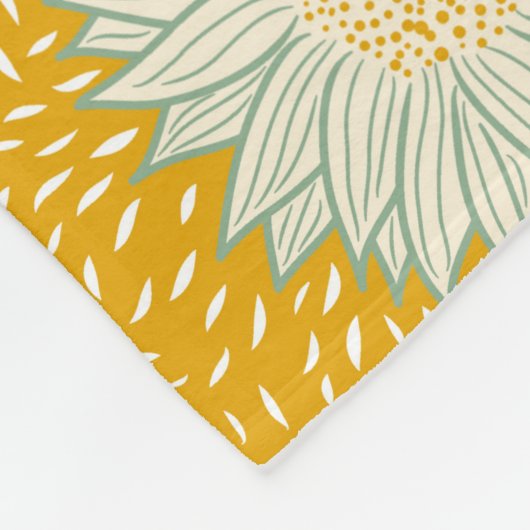 Altijd zonnebloem geel fleece deken (Hoek)