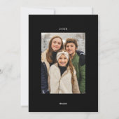 Altijd zwarte minimalistische foto 2 feestdagenkaart (Achterkant)