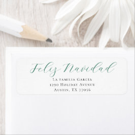 Altijdgroen Feliz Navidad Retouradreslabel Etiket