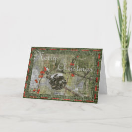 Altijdgroen met Pinecone en bessenKerstkaart Feestdagen Kaart