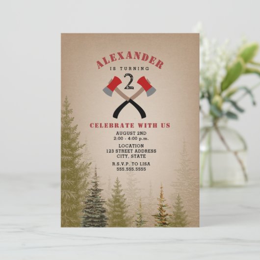 Altijdgroene Buffalo geruite bijl Houthakker Verja Kaart (Staand voorkant)