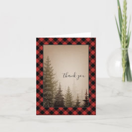 Altijdgroene de Plaid van buffels dankt u Bedankkaart