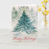 Altijdgroene Kerstkaart Kaart (Gele Bloem)