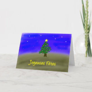 Altijdgroene Kerstmis - het Frans Feestdagen Kaart