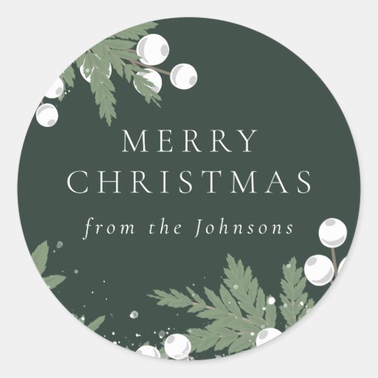 Altijdgroene Kerststicker Ronde Sticker (Voorkant)