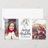 Altijdgroene Kerstvakantie 2-foto Feestdagenkaart (Voorkant / Achterkant)