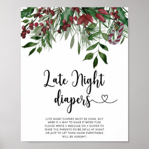 Altijdgroene luier spel voor late nacht poster
