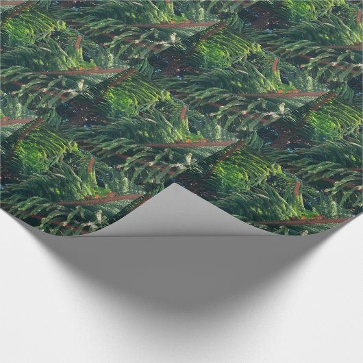 Altijdgroene naaldboom conifeer cadeaupapier (Hoek)