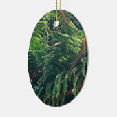 Altijdgroene naaldboom conifeer keramisch ornament (Links)