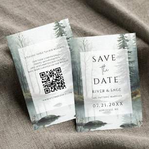 Altijdgroene Nevel Landelijke Bos QR Save the Da