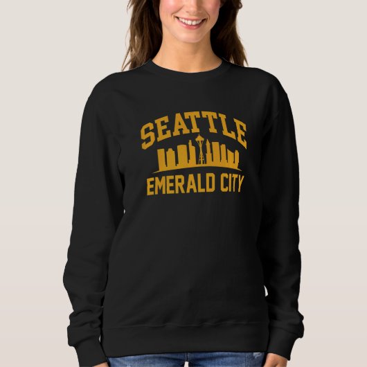 Altijdgroene Staat Seattle Smaragd Stad Thuis Trui (Voorkant)