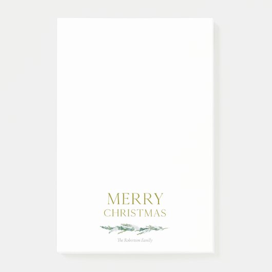 Altijdgroene Vrolijk Kerstmis Post-it® Notes (Voorkant)