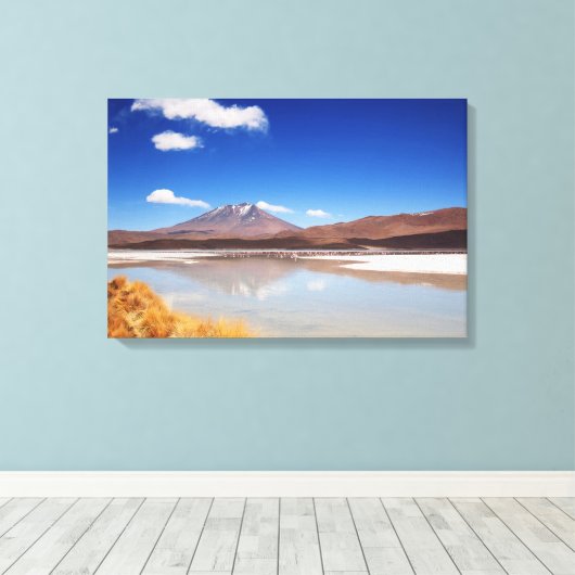 Altiplano-landschap met vulkaan in Bolivia Canvas Afdruk (Insitu (Houten vloer))