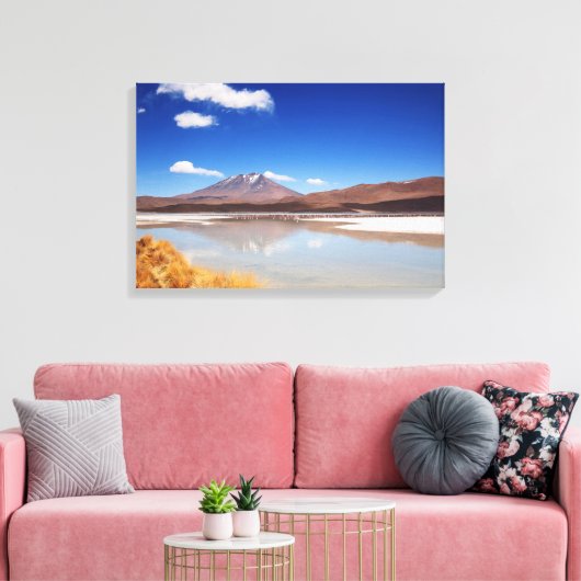Altiplano-landschap met vulkaan in Bolivia Canvas Afdruk (Insitu (Woonkamer))