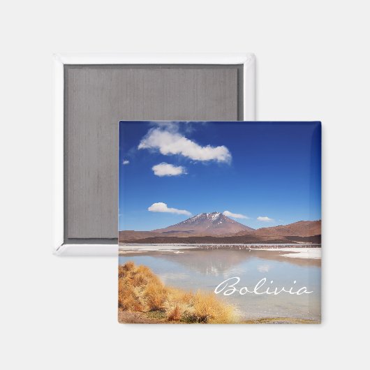 Altiplano-landschap met vulkaan in Bolivia Magneet (Voorkant / Achterkant)