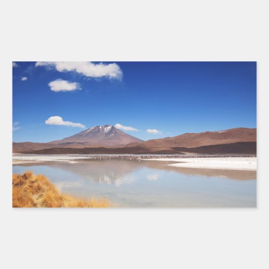 Altiplano-landschap met vulkaan in Bolivia Rechthoekige Sticker (Voorkant)