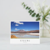 Altiplano-landschap met vulkaan in Uyuni, Bolivia Briefkaart (Staand voorkant)