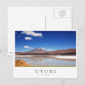 Altiplano-landschap met vulkaan in Uyuni, Bolivia Briefkaart (Voorkant / Achterkant)