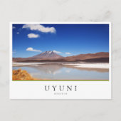 Altiplano-landschap met vulkaan in Uyuni, Bolivia Briefkaart (Voorkant)