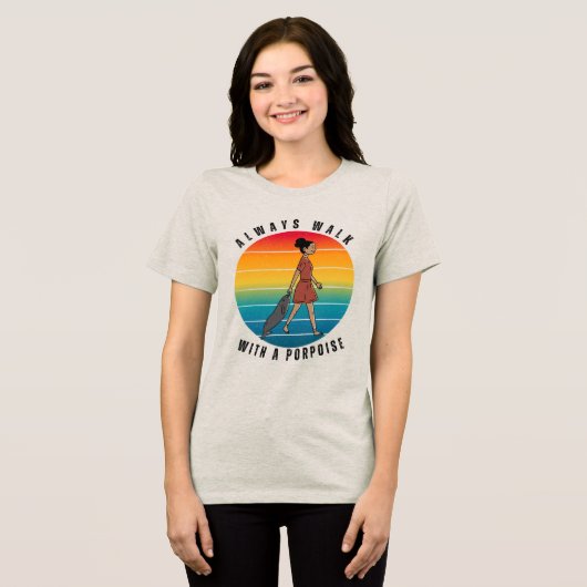 ALTJD MET EEN BRUINVIS LOPEN IS LACHWEKKEND Tri-Blend SHIRT (Voorkant volledig)