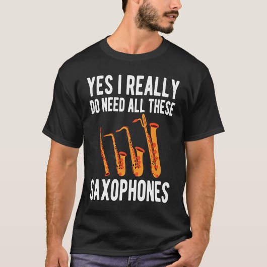 Alto Baritone Saxophone Reeds Tenor Soprano Saxoph T-shirt (Voorkant)