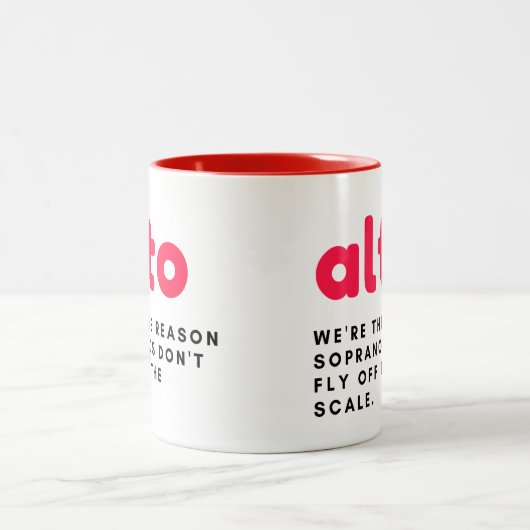 Alto cadeau mok, leuk altgeschenk, koorgeschenk tweekleurige koffiemok (Center)