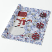 Alto Cheerful Snowman Cadeaupapier (Uitgerold)