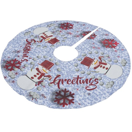 Alto Cheerful Snowman Kerstboom Rok (Gekanteld)