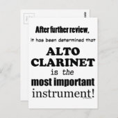 Alto Clarinet Belangrijkste instrument Briefkaart (Voorkant / Achterkant)