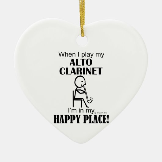 Alto Clarinet Happy Place Keramisch Ornament (Voorkant)