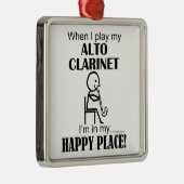 Alto Clarinet Happy Place Metalen Ornament (Rechts)