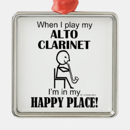 Alto Clarinet Happy Place Metalen Ornament