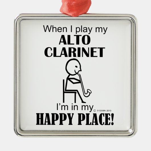 Alto Clarinet Happy Place Metalen Ornament (Voorkant)