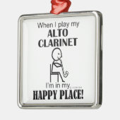Alto Clarinet Happy Place Metalen Ornament (Links)