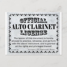 Alto Clarinet-licentie Briefkaart