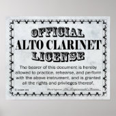 Alto Clarinet-licentie Poster (Voorkant)