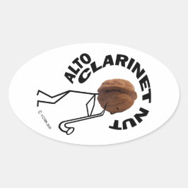 Alto Clarinet Nut! Ovale Sticker