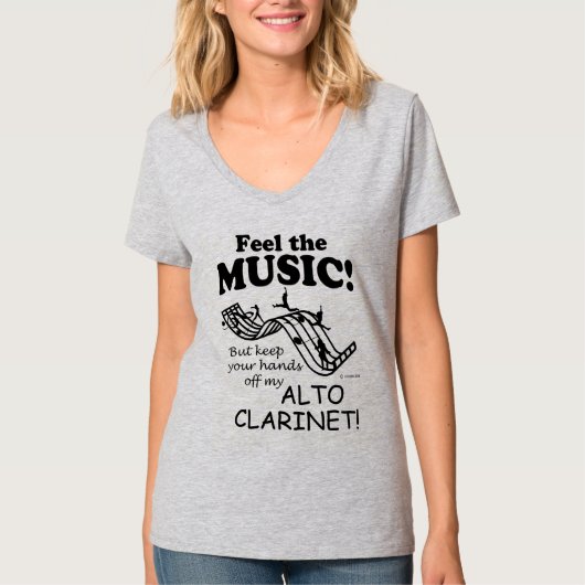 Alto Clarinet ziet de muziek T-shirt (Voorkant)