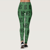 Alto Clef C-Clef Viola Music-tekenreeksen Groen zw Leggings (Achterkant)