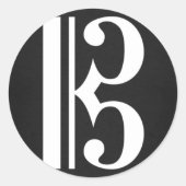 Alto Clef in zwarte Sticker (Voorkant)