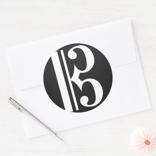 Alto Clef in zwarte Sticker (Envelop)