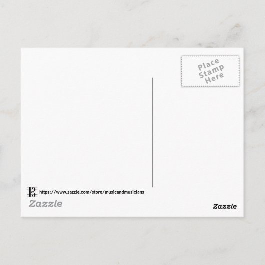 Alto Clef op Staff C-Clef Viola Music Zwart Wit Briefkaart (Achterkant)