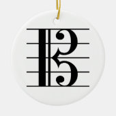 Alto Clef over Personeel Keramisch Ornament (Voorkant)