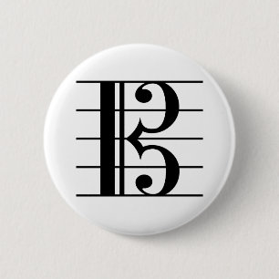 Alto Clef over Personeel Ronde Button 5,7 Cm
